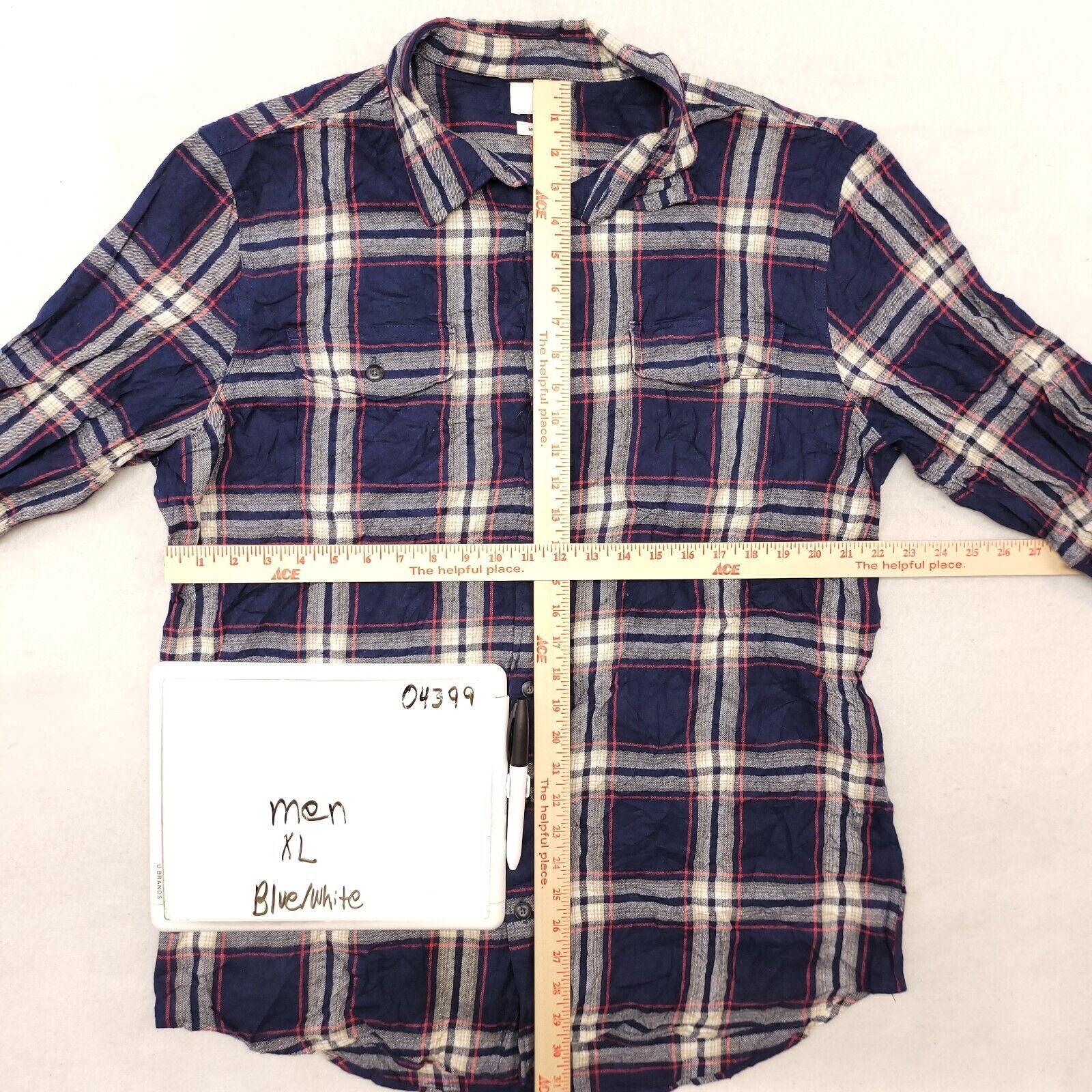 Sonoma Sonoma Tartan Flannel Button Up Shirt Men Size XL Blue White Size US XL / EU 56 / 4 - 6 Thumbnail
