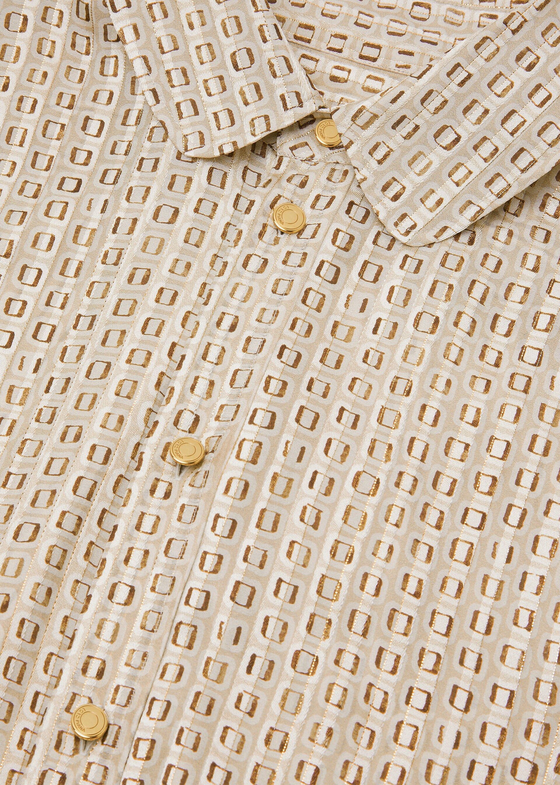 Loro Piana os11x0426 FAQ5896 Thea Shirt in Ivory/Brown Size S / US 4 / IT 40 - 7 Thumbnail