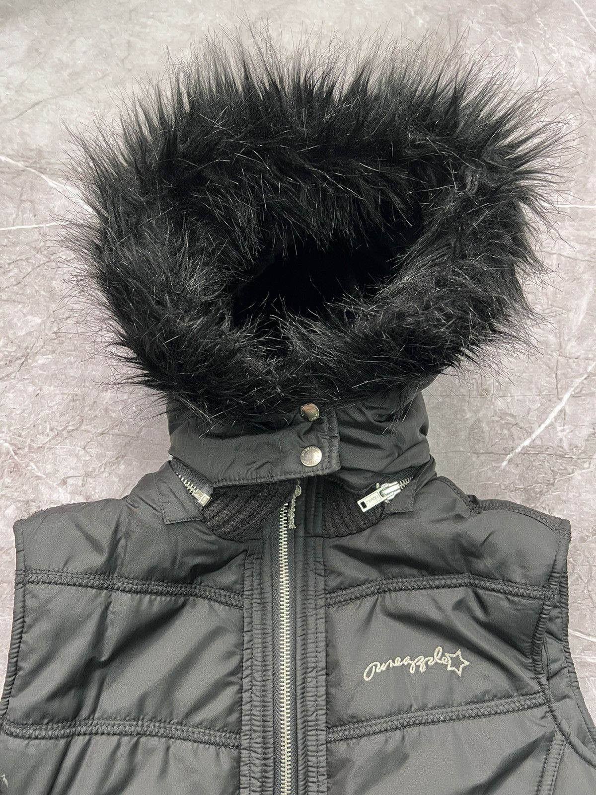 Vintage 2000s black opium 90s LGB STYLE FUR HOODIE vest jacket Size M / US 6-8 / IT 42-44 - 9 Thumbnail