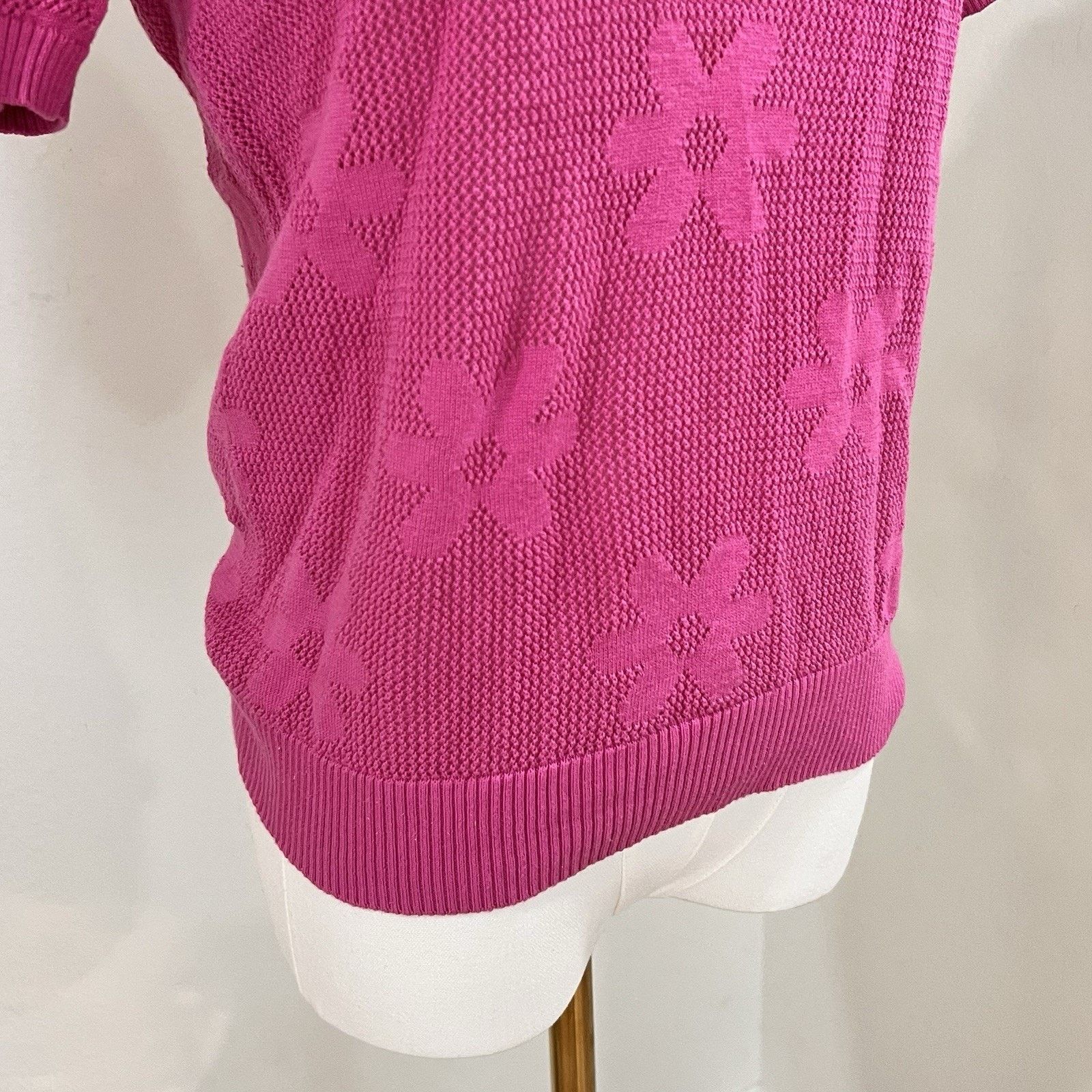 Beach Riot BEACH RIOT Liliana Polo Top XS Floral Pink Resort Preppy Size XS / US 0-2 / IT 36-38 - 4 Thumbnail