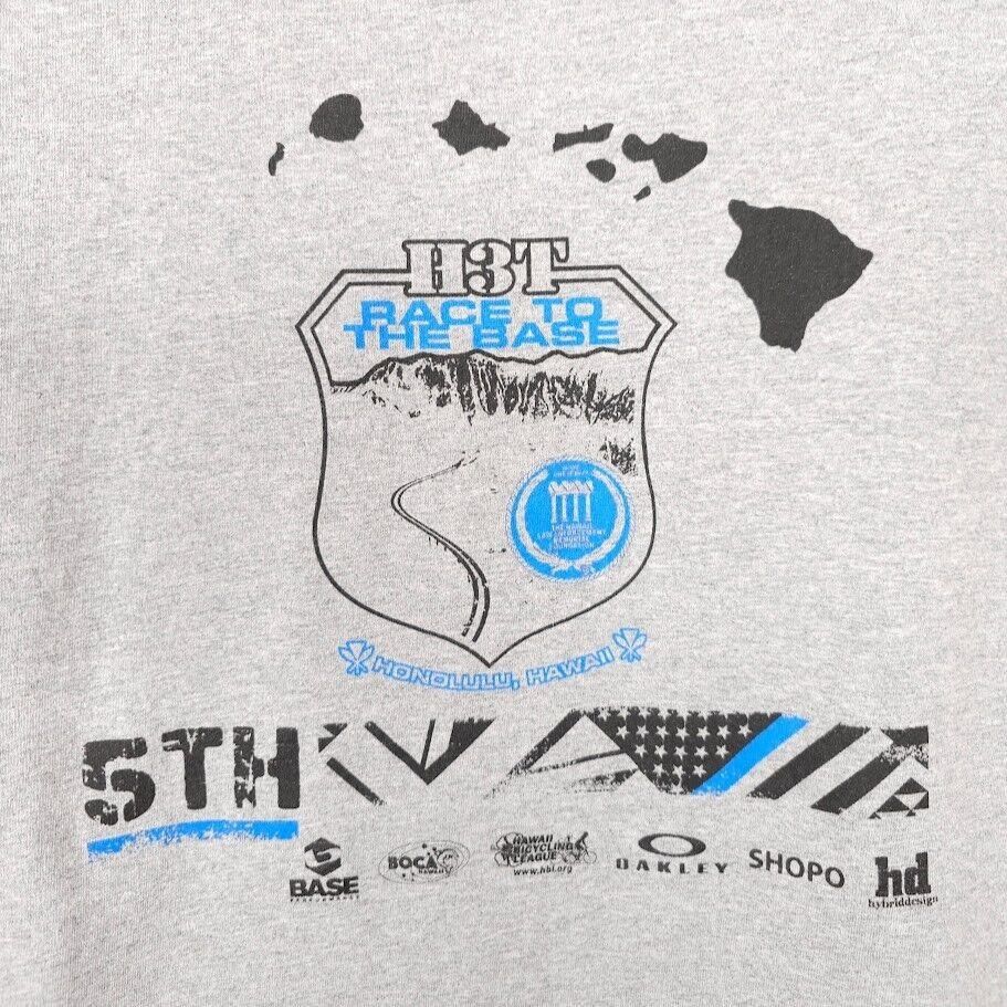 Hanes H3T Race To The Base Triathlon T Shirt Mens Size XL Gray Size US XL / EU 56 / 4 - 4 Thumbnail
