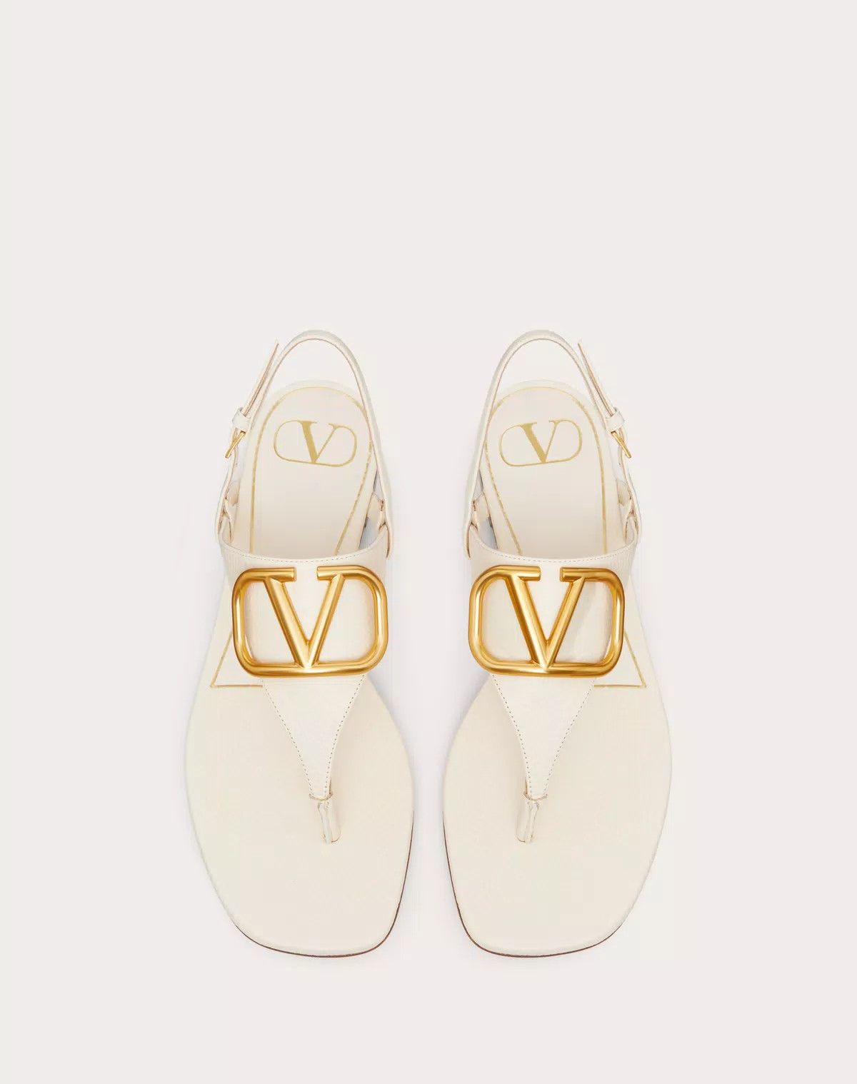 Valentino o1s1wg110625 Vlogo Signature Flat Thong Sandal in White Size US 8.5 / IT 38.5 - 4 Thumbnail