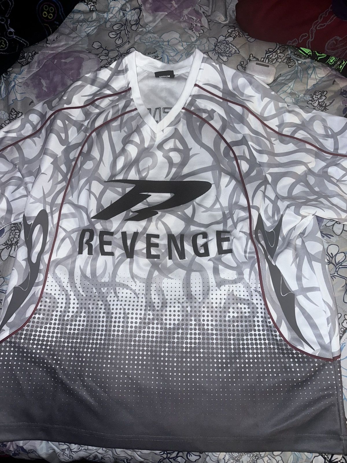 Revenge Embroidered on sale Jersey ‘White’