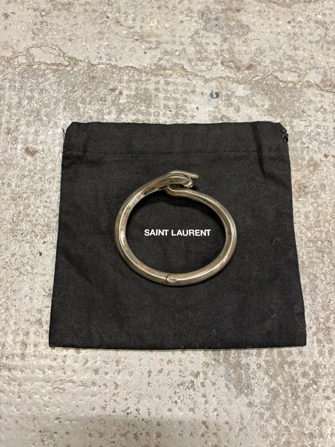 Saint Laurent Paris Saint Laurent Modern Silver Sculpture Bracelet Size ONE SIZE - 3 Thumbnail