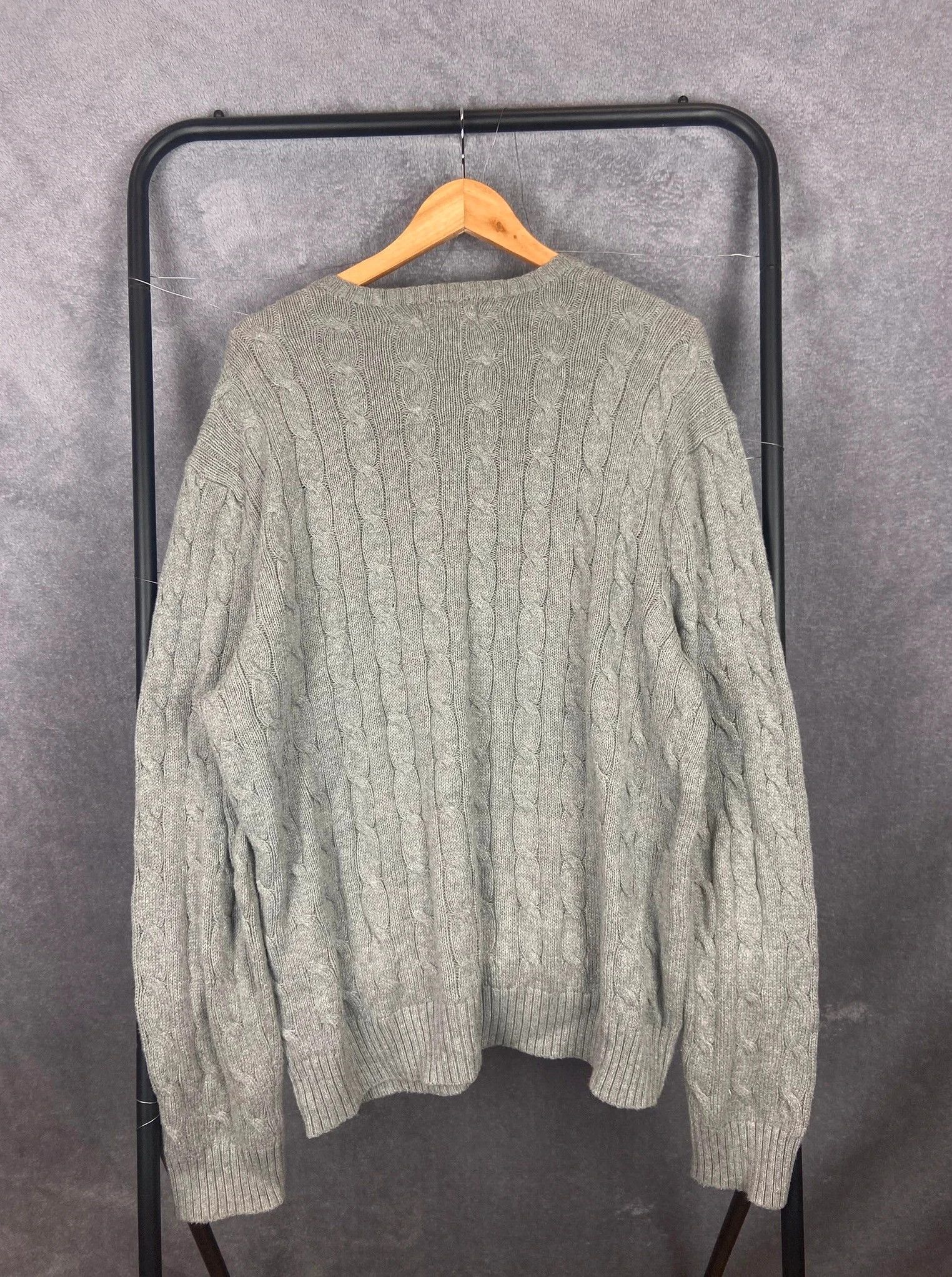 Polo Ralph Lauren Grey Cable Knit Ralph Lauren Sweater XL Size US XL / EU 56 / 4 - 3 Thumbnail
