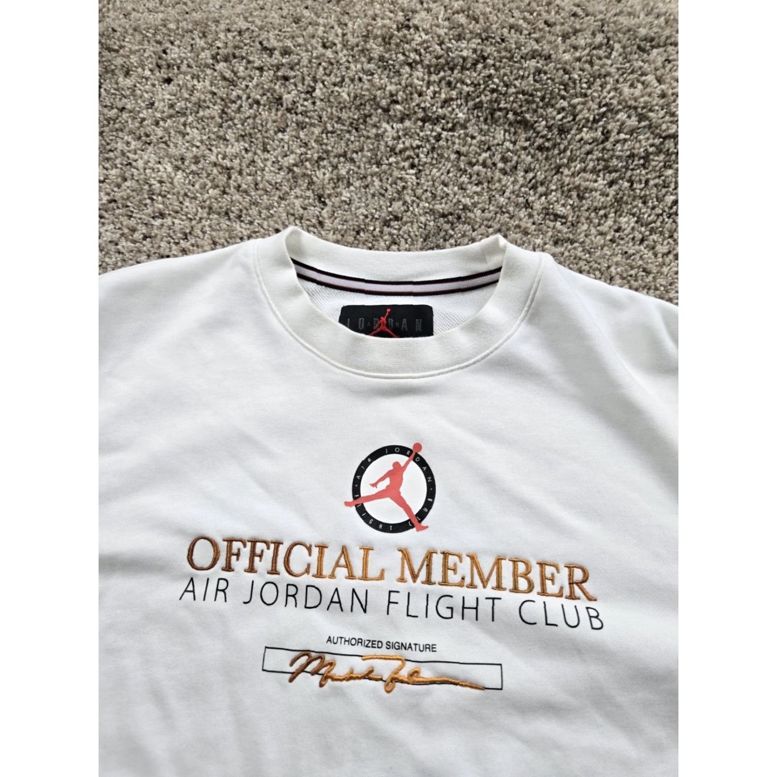 Jordan Brand Jordan Sweatshirt Small Mens White Flight Club Member Crew Neck Long Sleeve Size US S / EU 44-46 / 1 - 4 Thumbnail