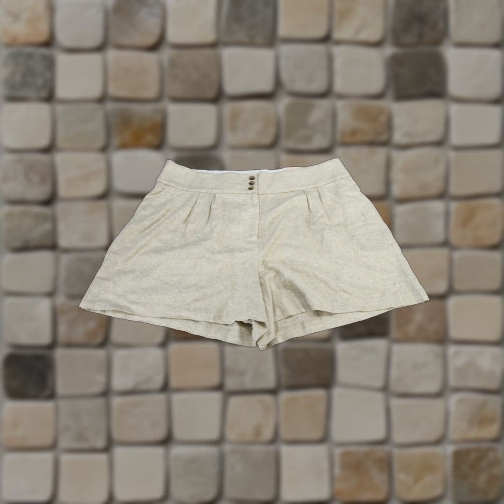 Vintage Lane Bryant Shorts Womens 16 Beige Soft Linen Blend Pleated Front NEW Size 38" / US 16 / IT 52 - 1 Thumbnail