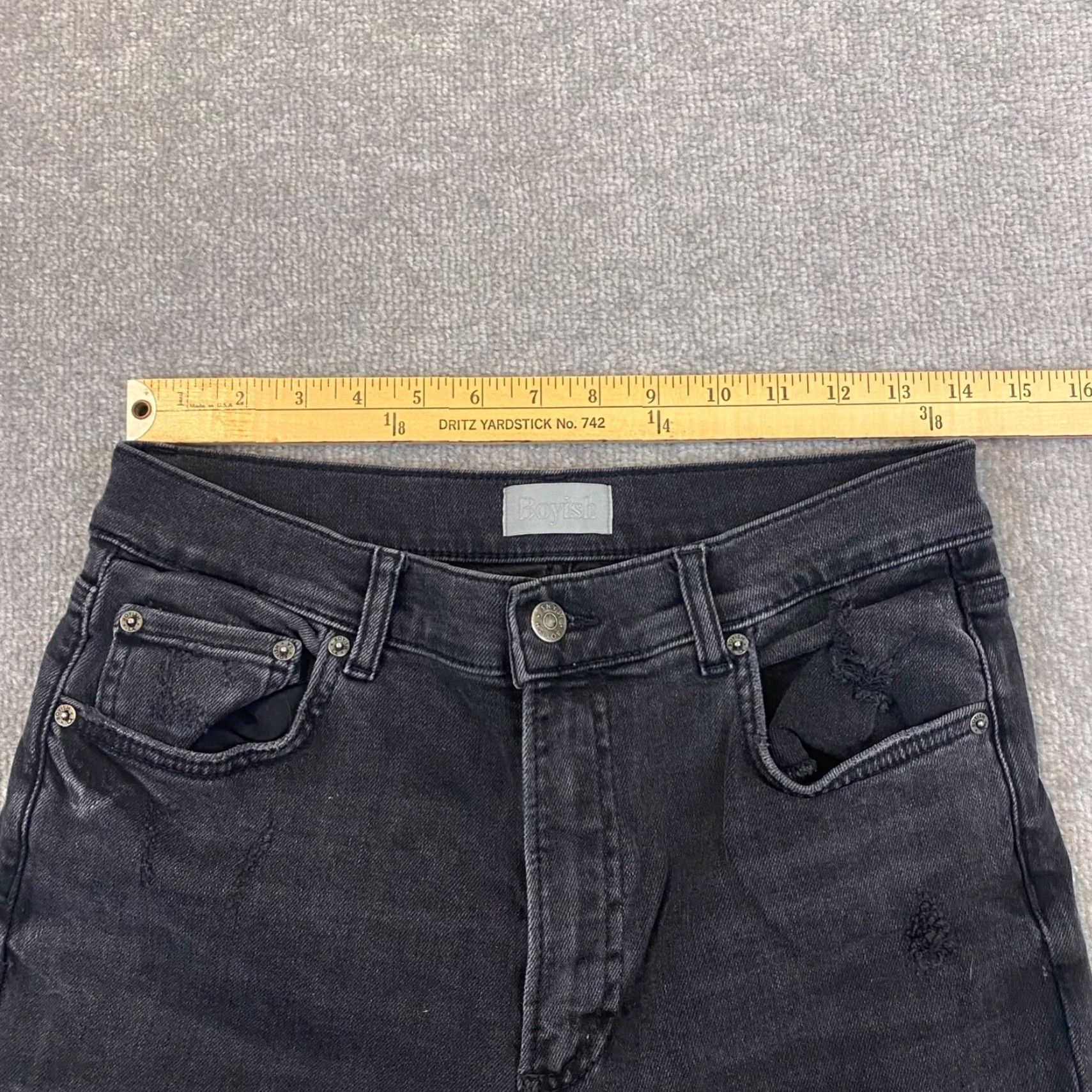Boyish Boyish The Zachary Jeans Womens 28 Charcoal Gray High-Rise Skinny Denim Pants Jeans Size 28" / US 6 / IT 42 - 4 Thumbnail