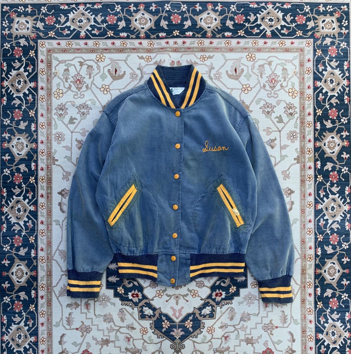 Vintage VINTAGE 60s MAPLE CORDUROY CHAINSTITCH VARSITY JACKET Size US M / EU 48-50 / 2 - 1 Thumbnail