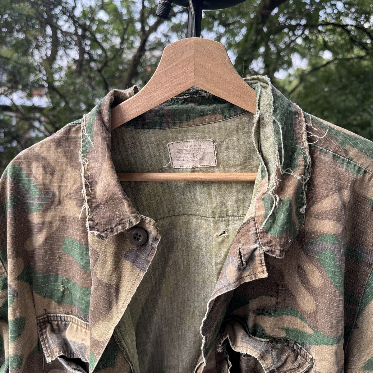 Vintage Thrashed Faded Distressed Camo Cargo Fatigue Shirt ERD Grung Size US L / EU 52-54 / 3 - 2 Thumbnail