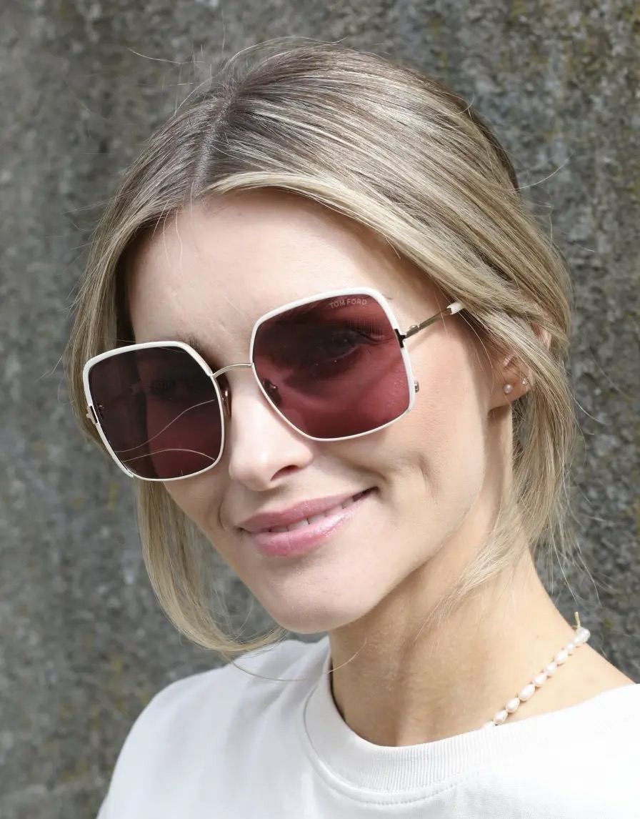 Tom Ford Tom Ford RAPHAELA Women Sunglasses Gold Violet FT1006 32Y Size ONE SIZE - 10 Thumbnail