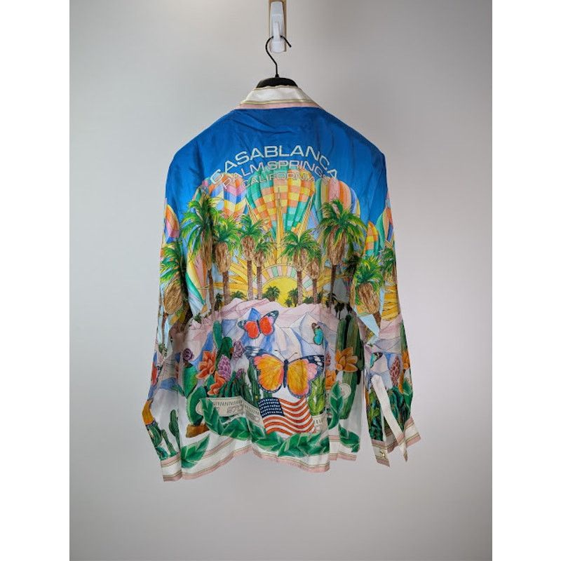Casablanca o1rshd1 Silk Long Sleeve Cuban Collar Shirt in Psychedelic Size US XL / EU 56 / 4 - 10 Thumbnail