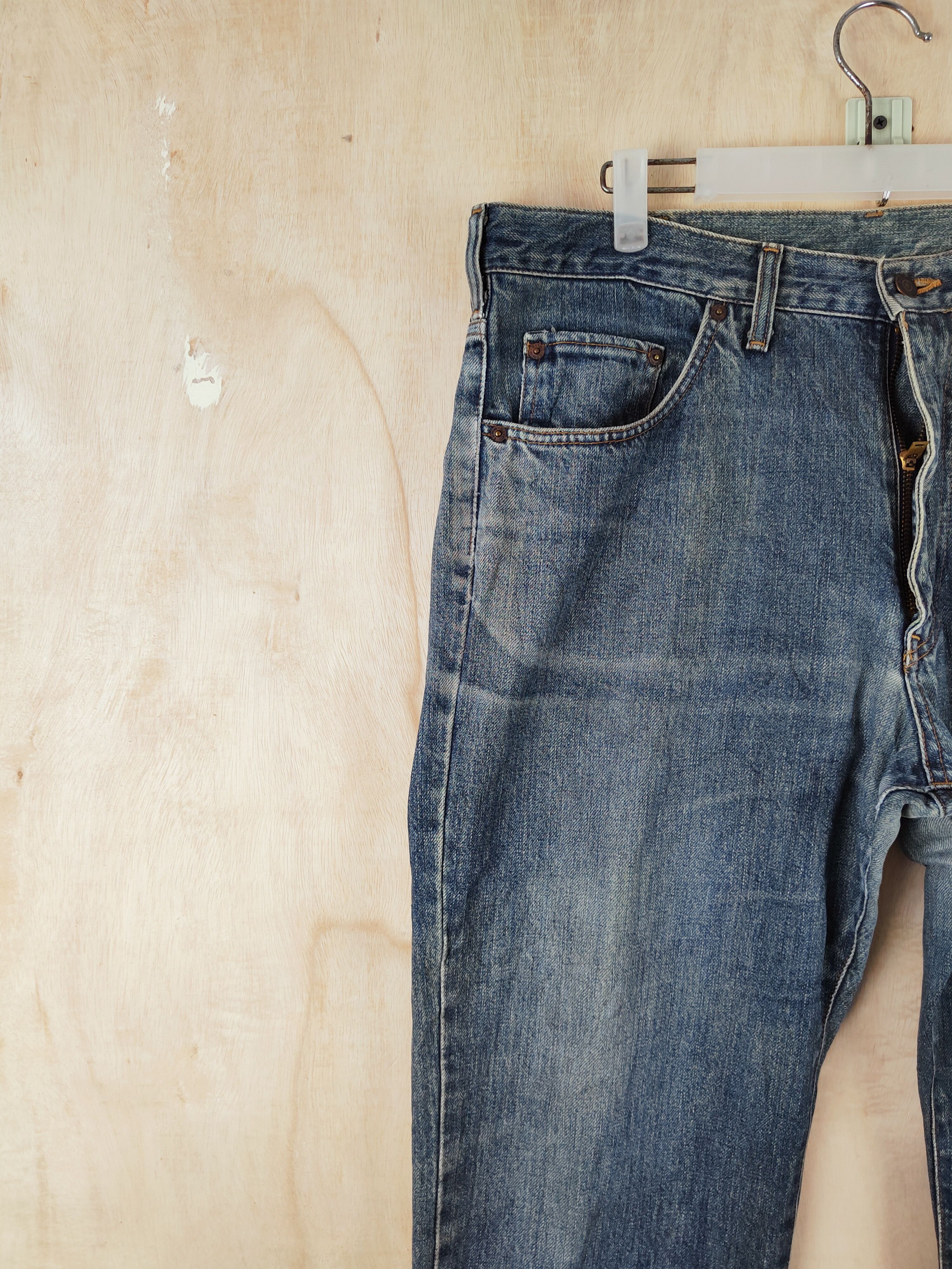Edwin Edwin Dark Blue Faded Distressed Ripped Jeans #S2662 Size US 37 - 3 Thumbnail