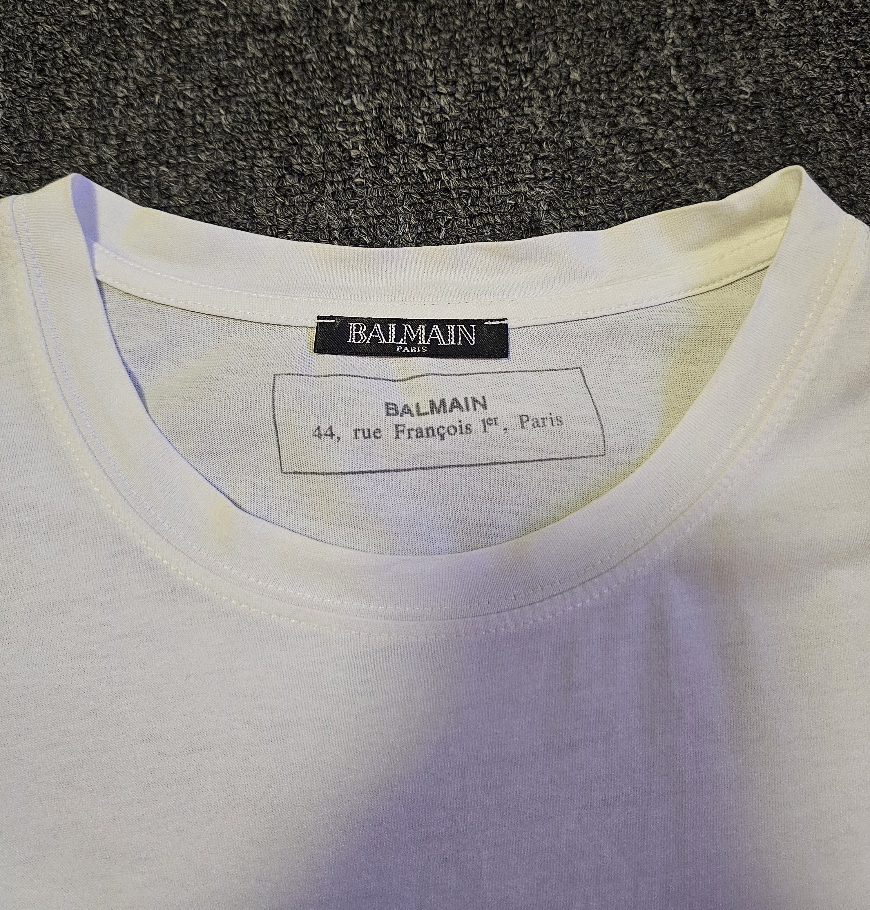 Balmain Balmain Men's White Shading Logo T-Shirt Size S Size US S / EU 44-46 / 1 - 3 Thumbnail