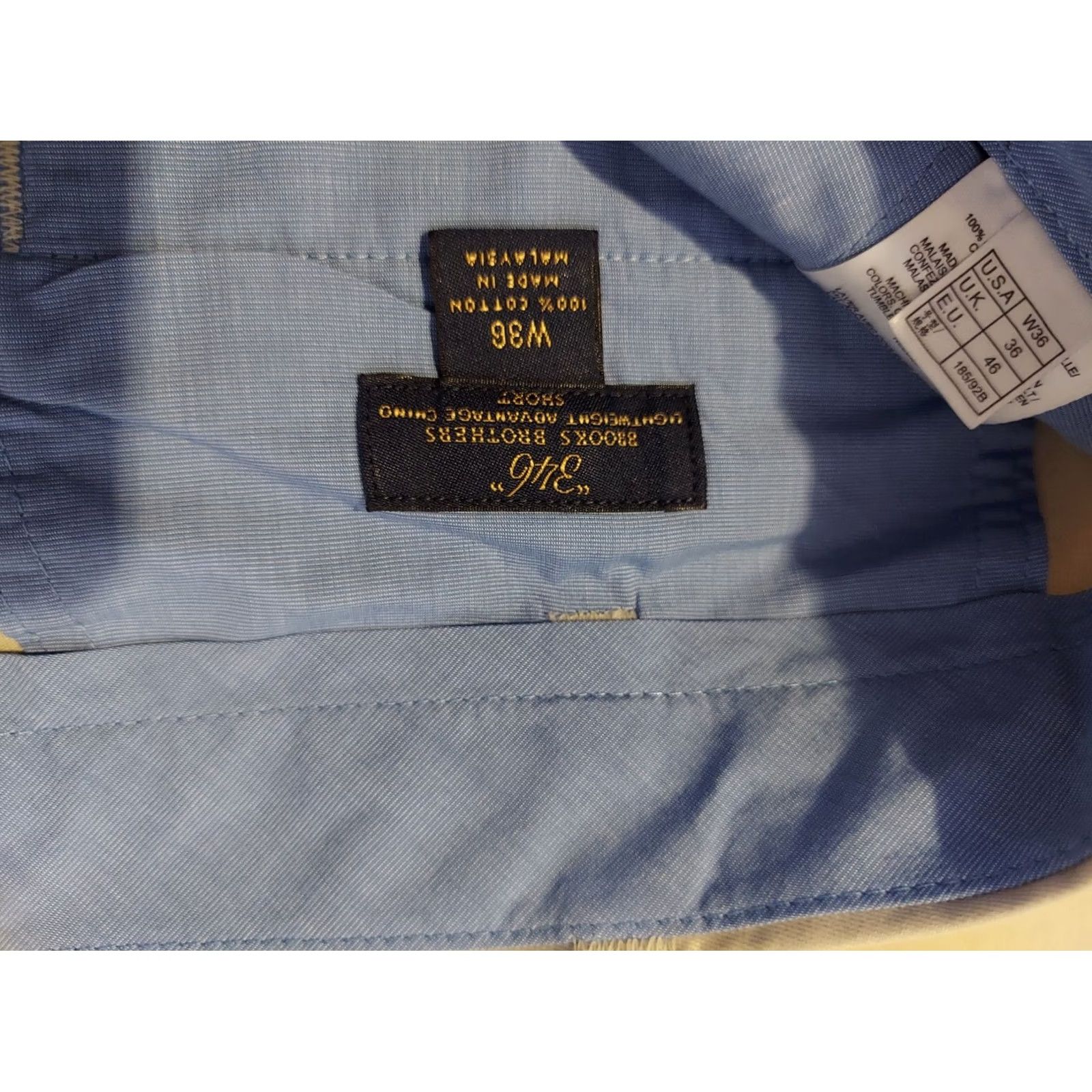 Brooks Brothers Mens Brooks Brothers 36 Cotton Chino Shorts Khaki Size US 36 / EU 52 - 3 Thumbnail