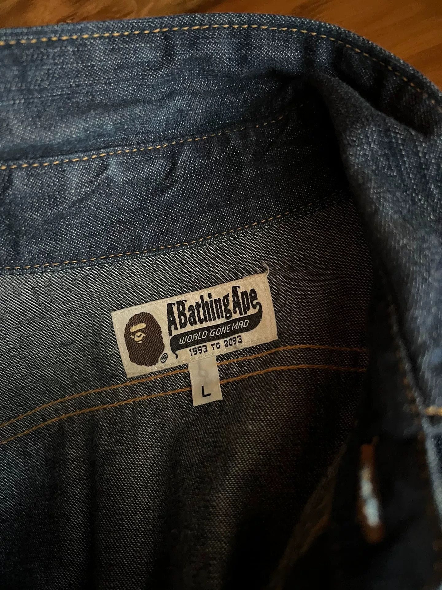 Bape Bape Camo Indigo Denim Shirt Size US L / EU 52-54 / 3 - 8 Thumbnail