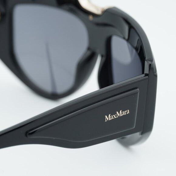 Max Mara Max Mara ORSOLA MM0083 01A Sunglasses Shiny Black Shield Size ONE SIZE - 5 Thumbnail