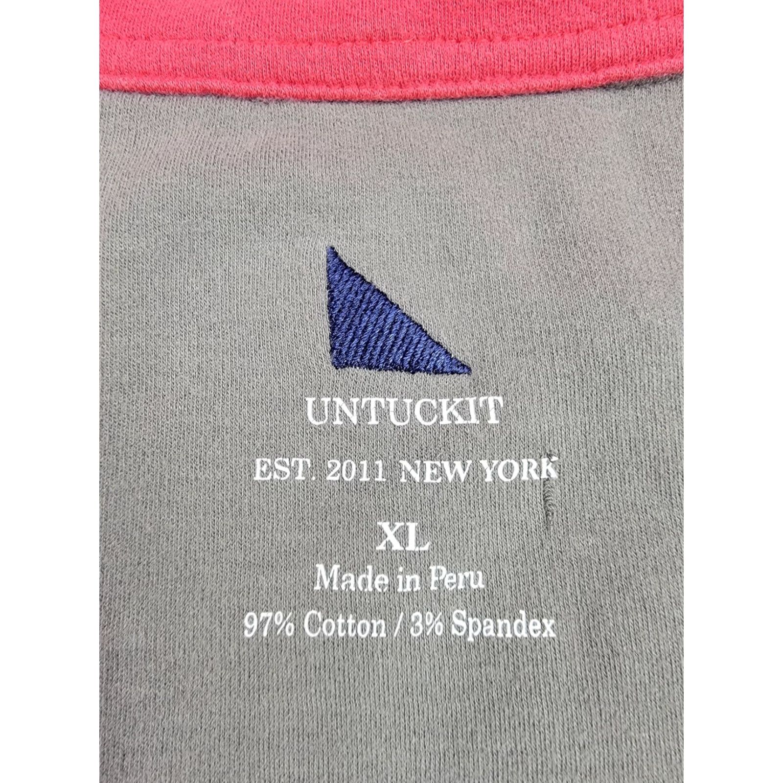 UNTUCKit UNTUCKit Pullover Mens XL Gray 1/4 Zip Mock Neck Long Sleeve Knit Logo Embroidered Collar Size US XL / EU 56 / 4 - 3 Thumbnail