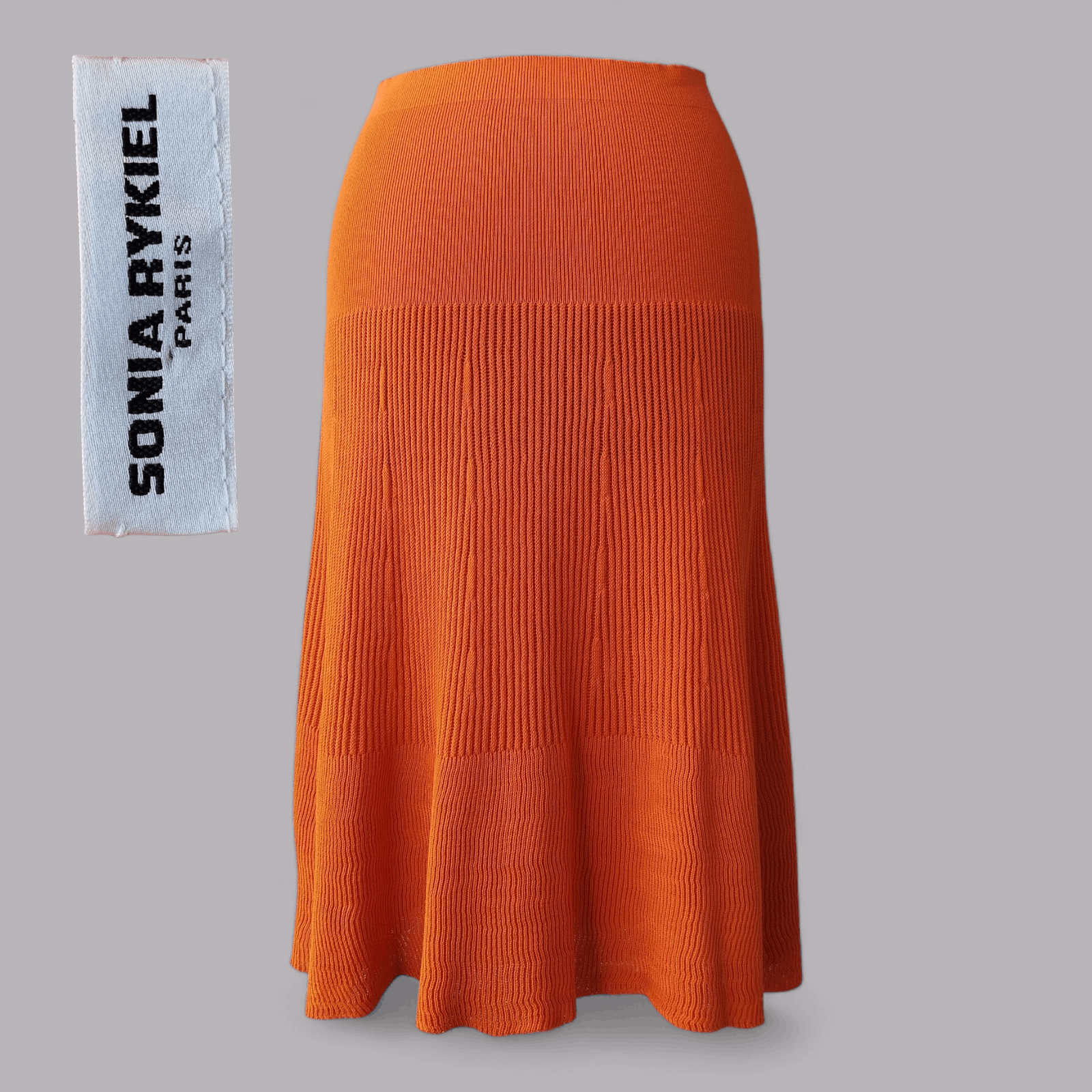 Sonia Rykiel Skirt Elastic Waist Knee Lingth Ribbed Knit Cotton Size 44 Size 32" / US 10 / IT 46 - 1 Thumbnail