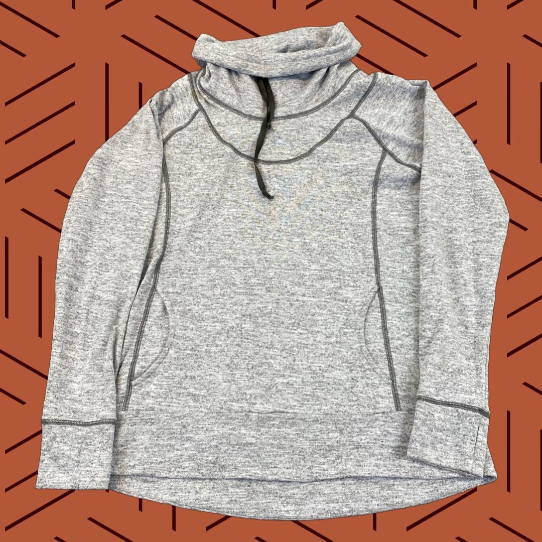 Vintage KUHL Pullover Womens Medium Heather Gray Turtleneck Running Thumb Holes Hike L/S Jacket Size M / US 6-8 / IT 42-44 - 1 Thumbnail