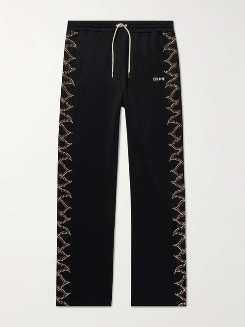 Celine o1mle0426 Embellished Logo Print Jersey Sweatpants & Joggers Size US 32 / EU 48 - 1 Preview