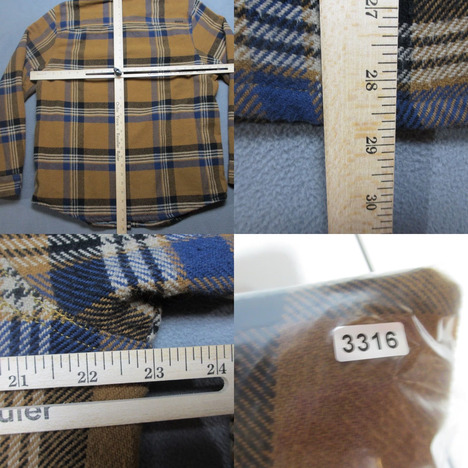 Prana prAna Shirt Jacket Mens Large Orange Blue Plaid Flannel Lando Pearl Snap Shacket Outdoor Casual Hiking Lined Pocket Size US L / EU 52-54 / 3 - 9 Thumbnail