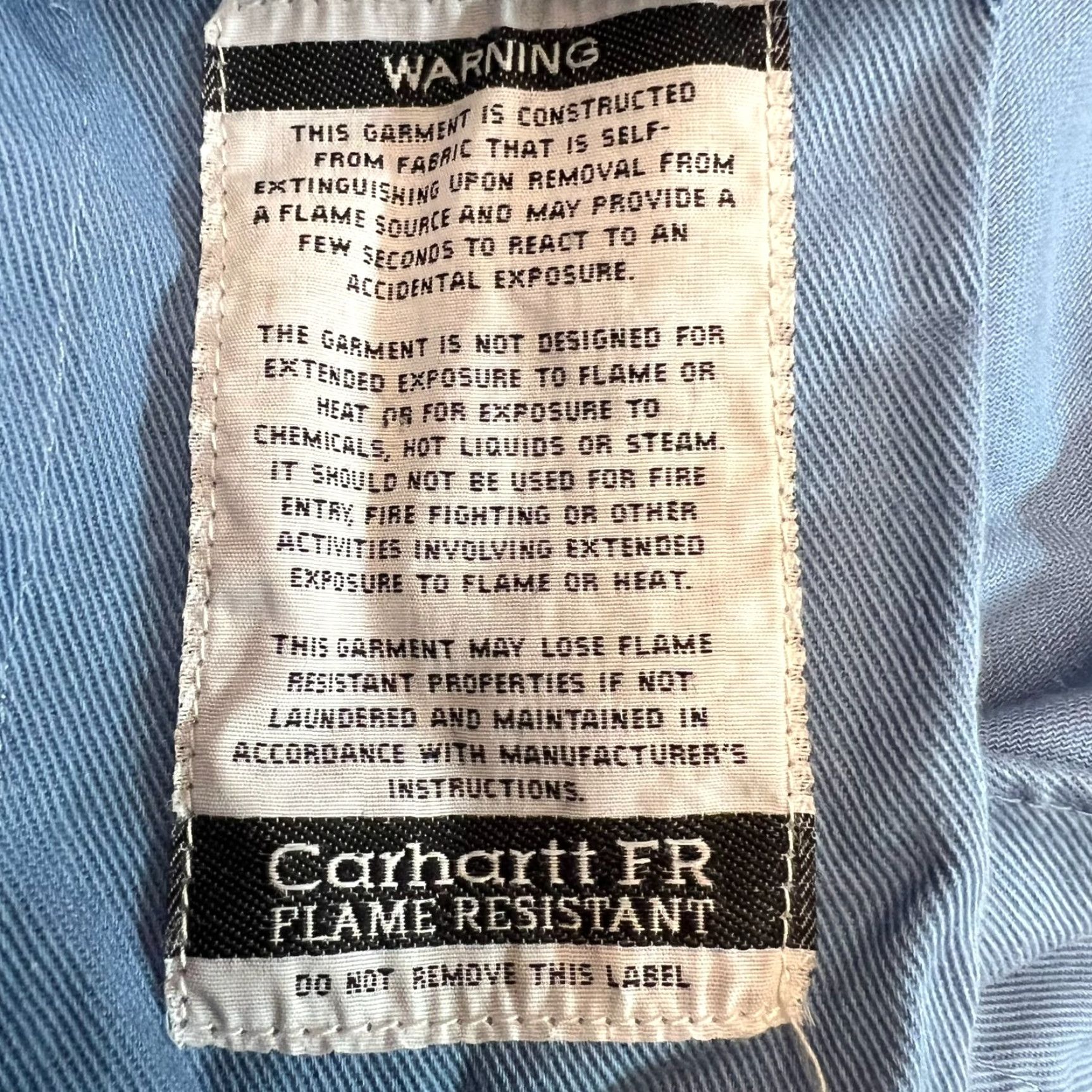 Carhartt Carhartt Button-Up Shirt Fr City Utilities XL Blue Cotton Twill Long Sleeve Fire-Resistant Workwear Size US XL / EU 56 / 4 - 7 Thumbnail