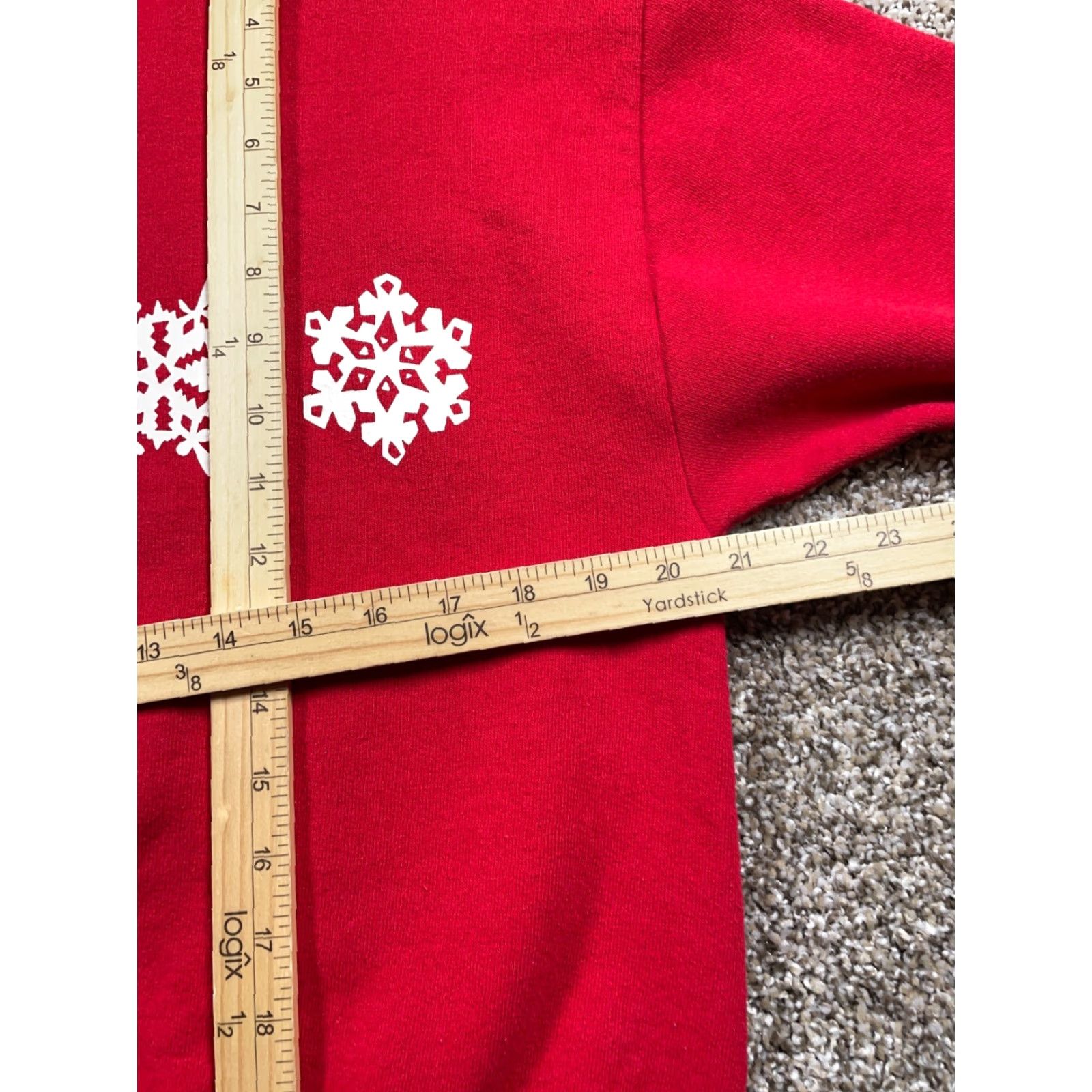 Vintage VINTAGE Michigan Rag Co. Snowflake Sweatshirt Adult Medium Red Christmas Holiday Festive Size M / US 6-8 / IT 42-44 - 6 Thumbnail