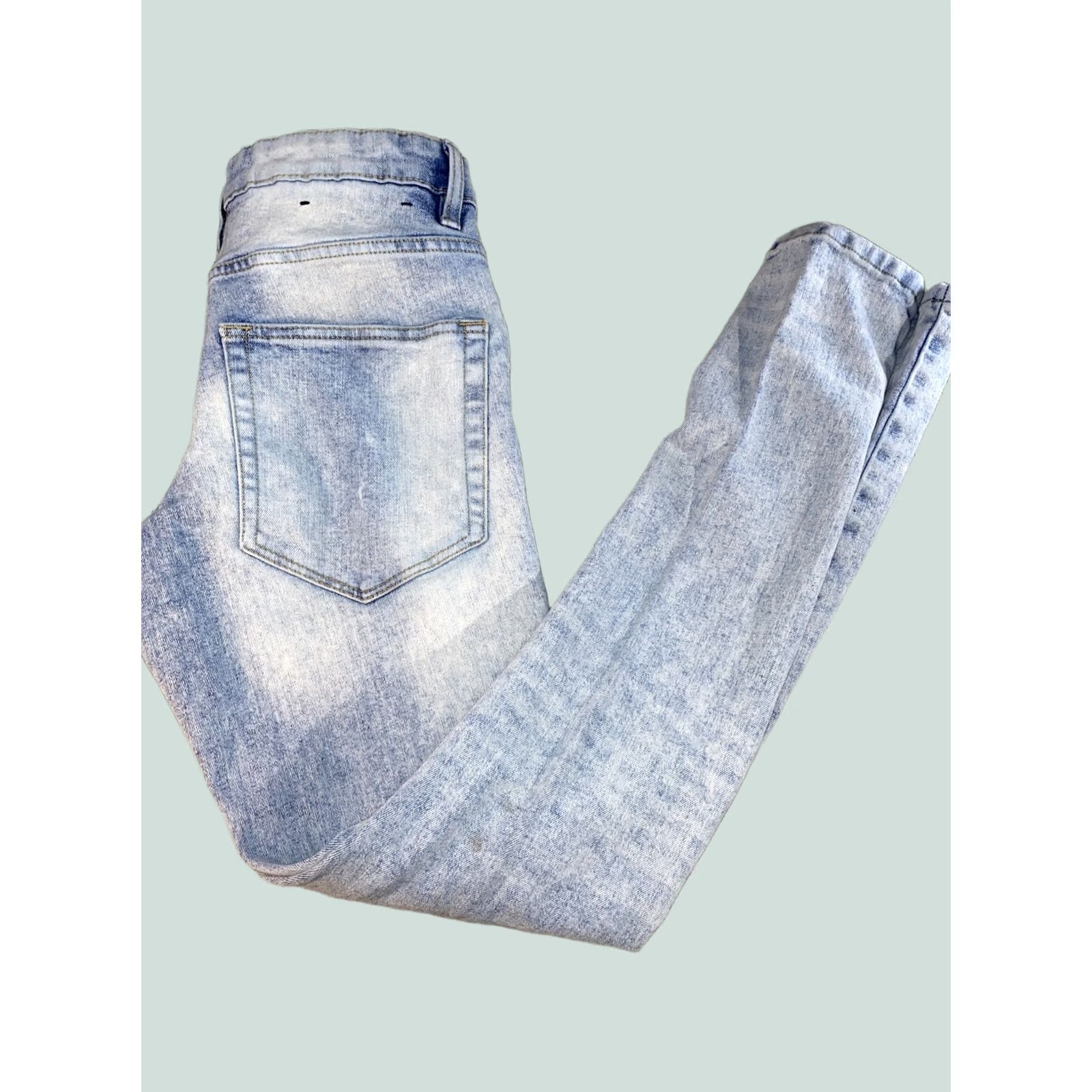 Vintage Black Pick Mens Jeans Stone Washed Destress Slim Fit 28x31 Straight Inseam 34 White 98% Cotton 2% Spandex Denim Straight Fit Mens Jeans Size US 36 / EU 52 - 1 Thumbnail