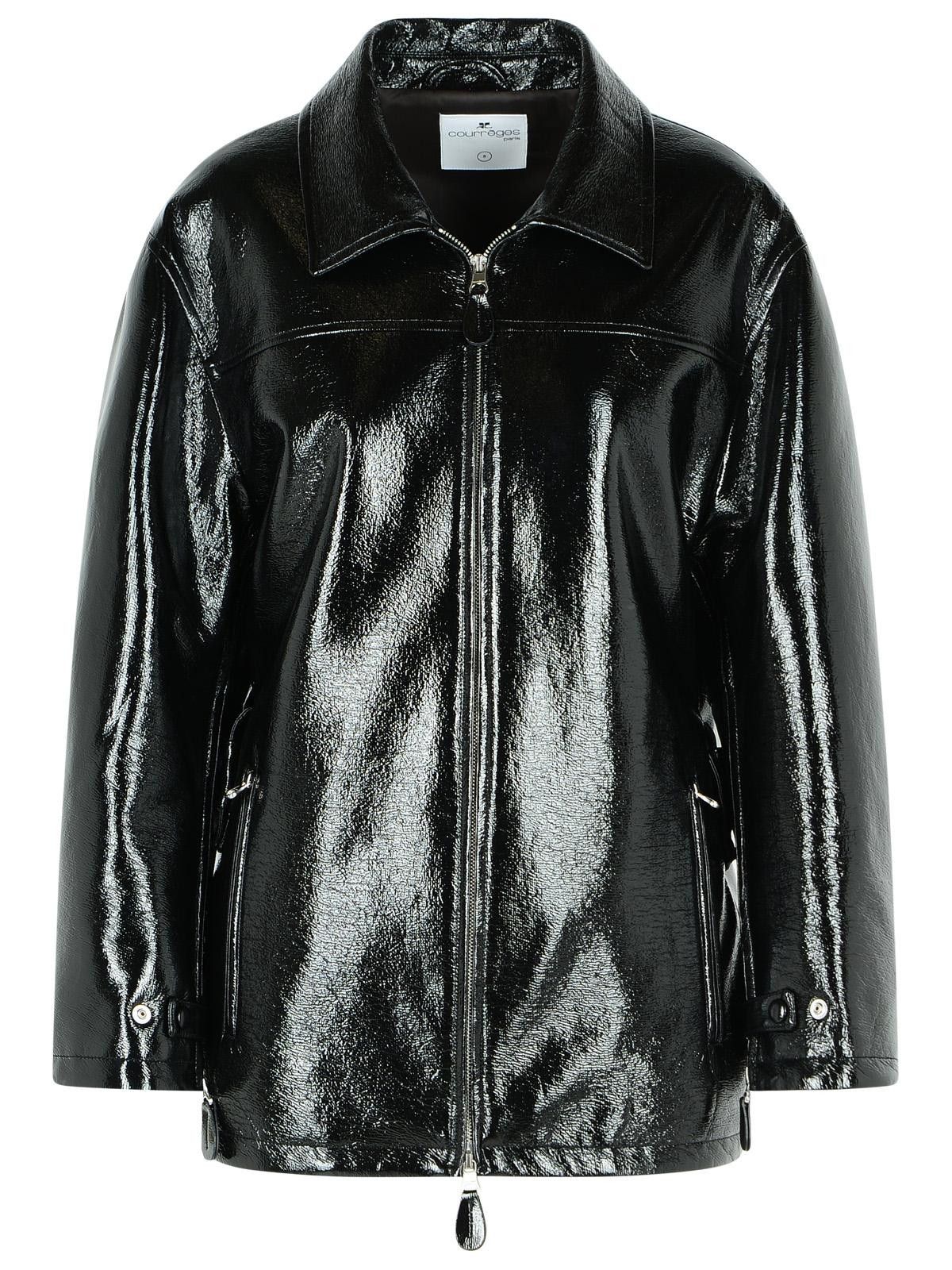 Courreges COURREGES 'Vinyl' Black Cotton Blend Jacket Size S / US 4 / IT 40 - 1 Thumbnail