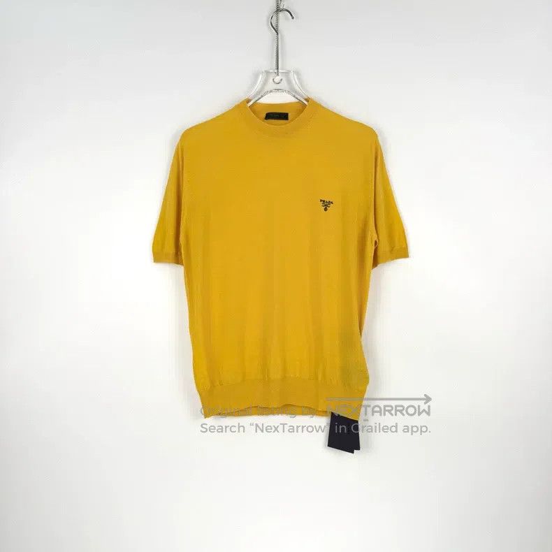Prada Prada Yellow classic embroidered logo sheep wool knitted s Size US S / EU 44-46 / 1 - 3 Thumbnail