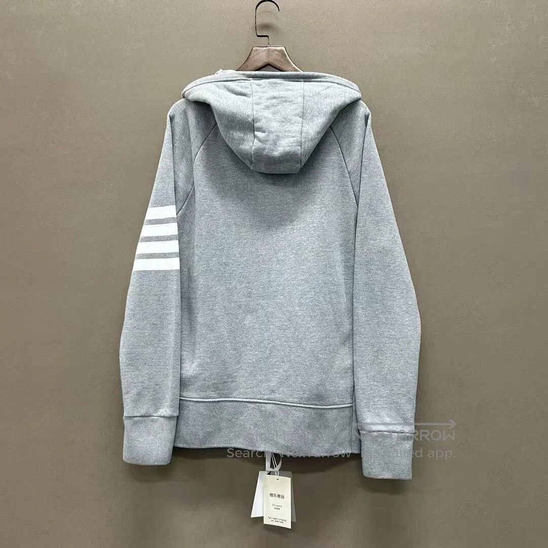 Thom Browne classic gray hooded sweatshirt with drawstring. Size US L / EU 52-54 / 3 - 2 Thumbnail