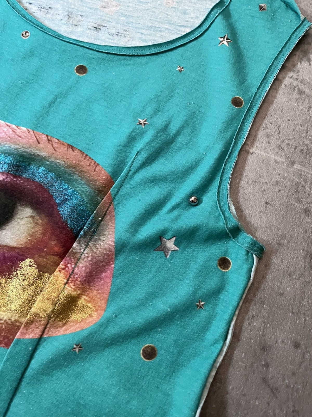 Acne Studios Acne Studios tank top eye turquoise cotton Size US M / EU 48-50 / 2 - 7 Thumbnail