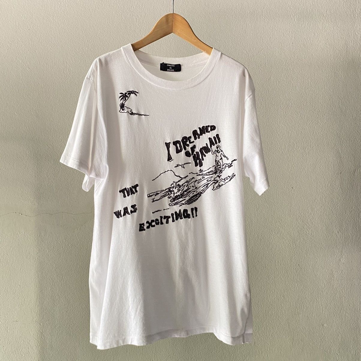 CABANE de ZUCCa CABANE de ZUCCA White Tee with Black Logo Embroidery Size US M / EU 48-50 / 2 - 19 Thumbnail