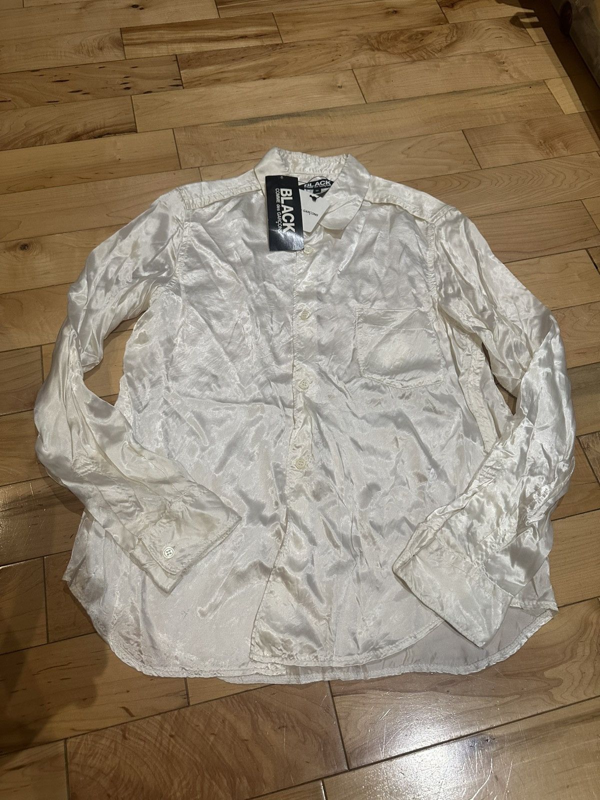 Comme des Garcons Black CDG Silk Cupra Long Sleeve Button Up Shirt Size US S / EU 44-46 / 1 - 1 Thumbnail