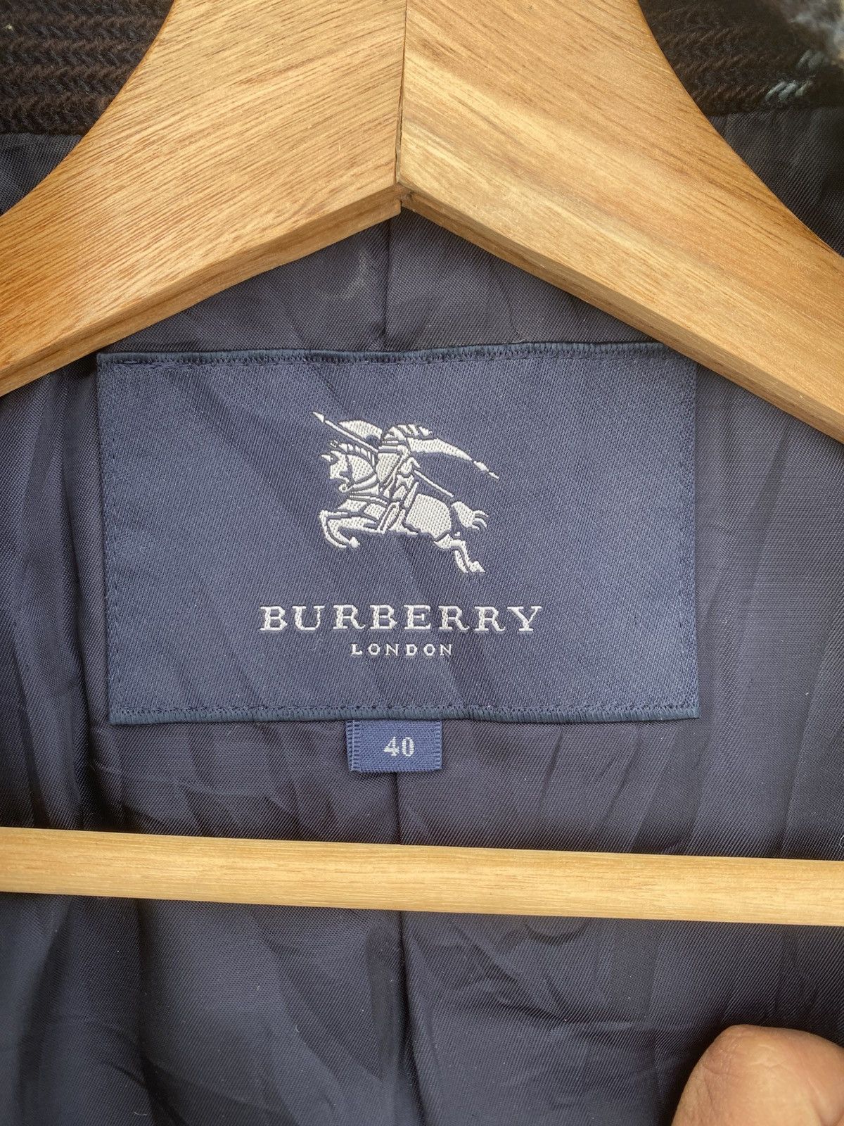 Burberry Rare Vintage Burberry Wool Checkered Long Coat/ Jacket Size 34R - 9 Thumbnail