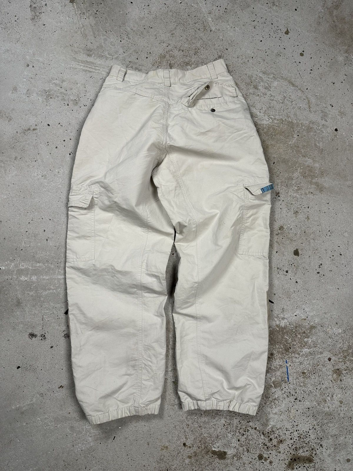 Adidas Vintage Y2K Adidas Beige Baggy Track Cargo Pants Size US 27 - 2 Thumbnail