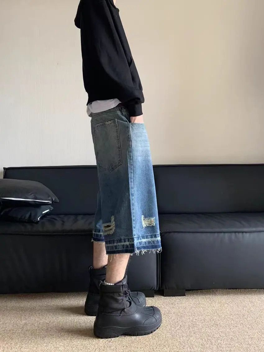 Designer × Japanese Brand Vintage washed baggy denim shorts Size US 32 / EU 48 - 4 Thumbnail