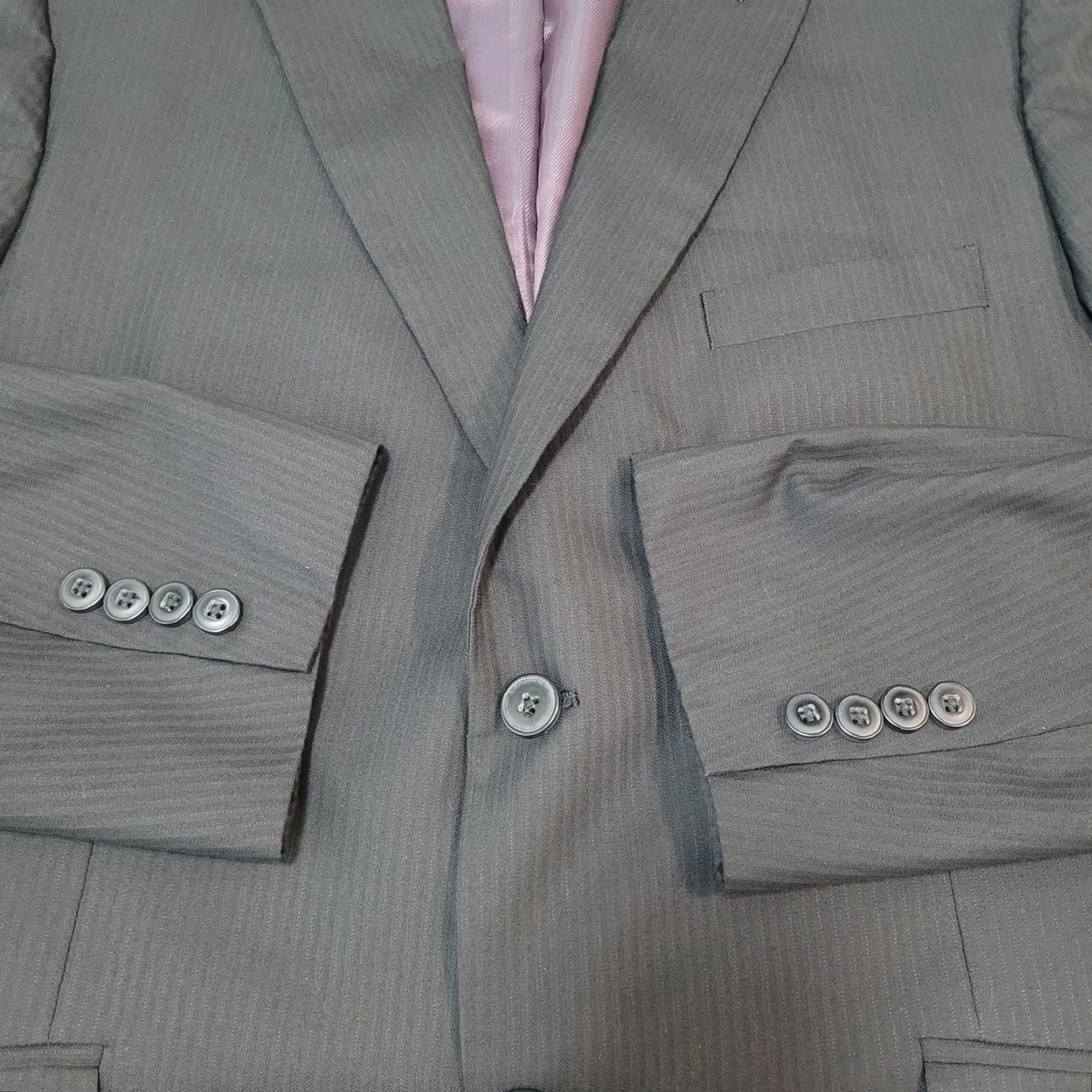 Vintage J. Ferrar Black Striped Modern Fit 2 Button Peak Double Vented Blazer Size 42R Size 42R - 7 Thumbnail