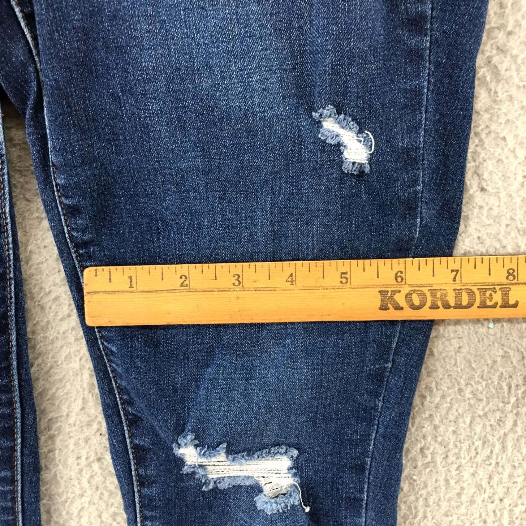 Rsq RSQ Jeans Manhattan High Rise Skinny Jeans Womens 3 Blue Dark Wash Denim Distressed Size 26" / US 2 / IT 38 - 6 Thumbnail