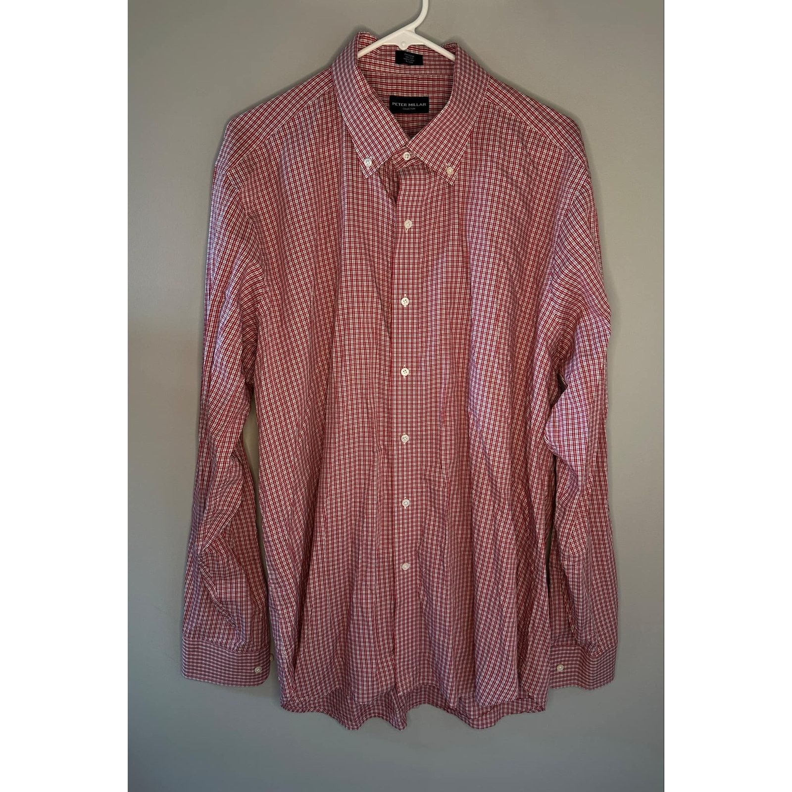 Peter Millar Peter Millar Long Sleeve Button-Down Shirt Red Men's XL Size US XL / EU 56 / 4 - 1 Thumbnail