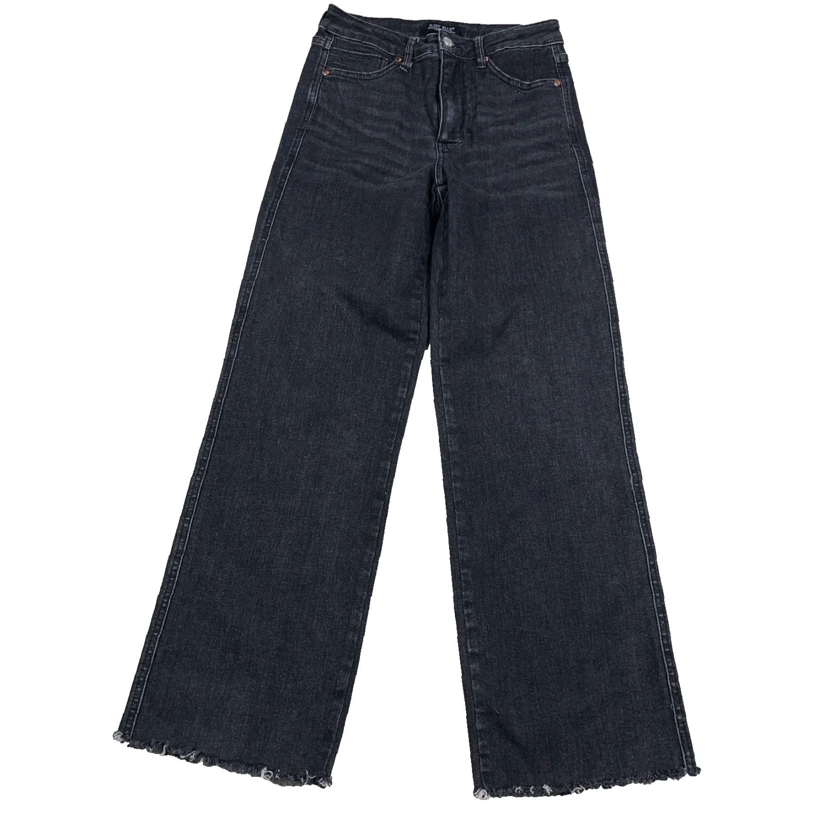 Vintage Judy Blue Jeans Women 5 27 Straight Leg Relaxed Fit Black Wash Frayed Raw Hem - Vintage? No Size 27" / US 4 / IT 40 - 2 Thumbnail