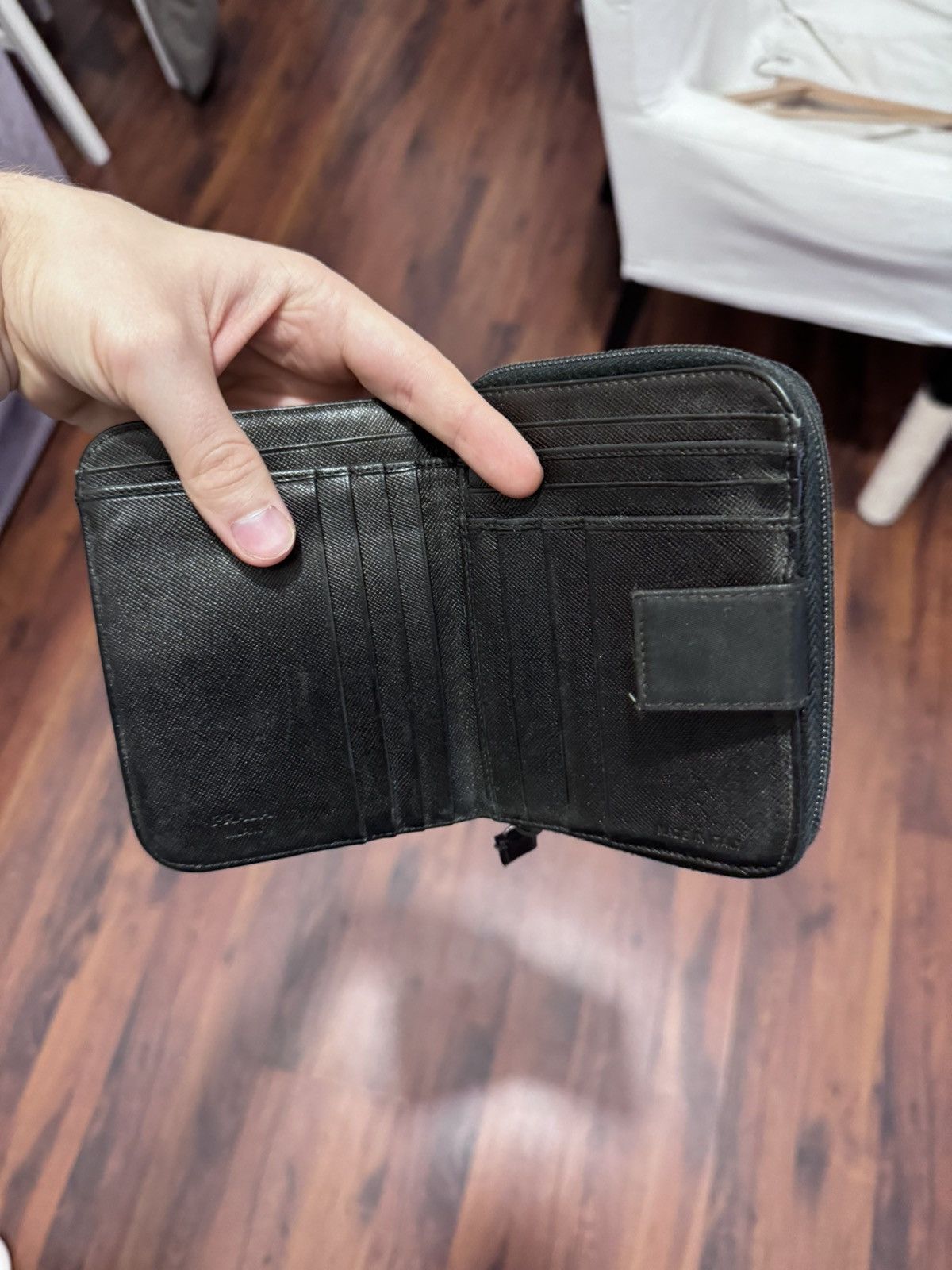 Prada Vintage Prada Nylon Big Wallet Black Logo Hype Designer Size ONE SIZE - 15 Thumbnail