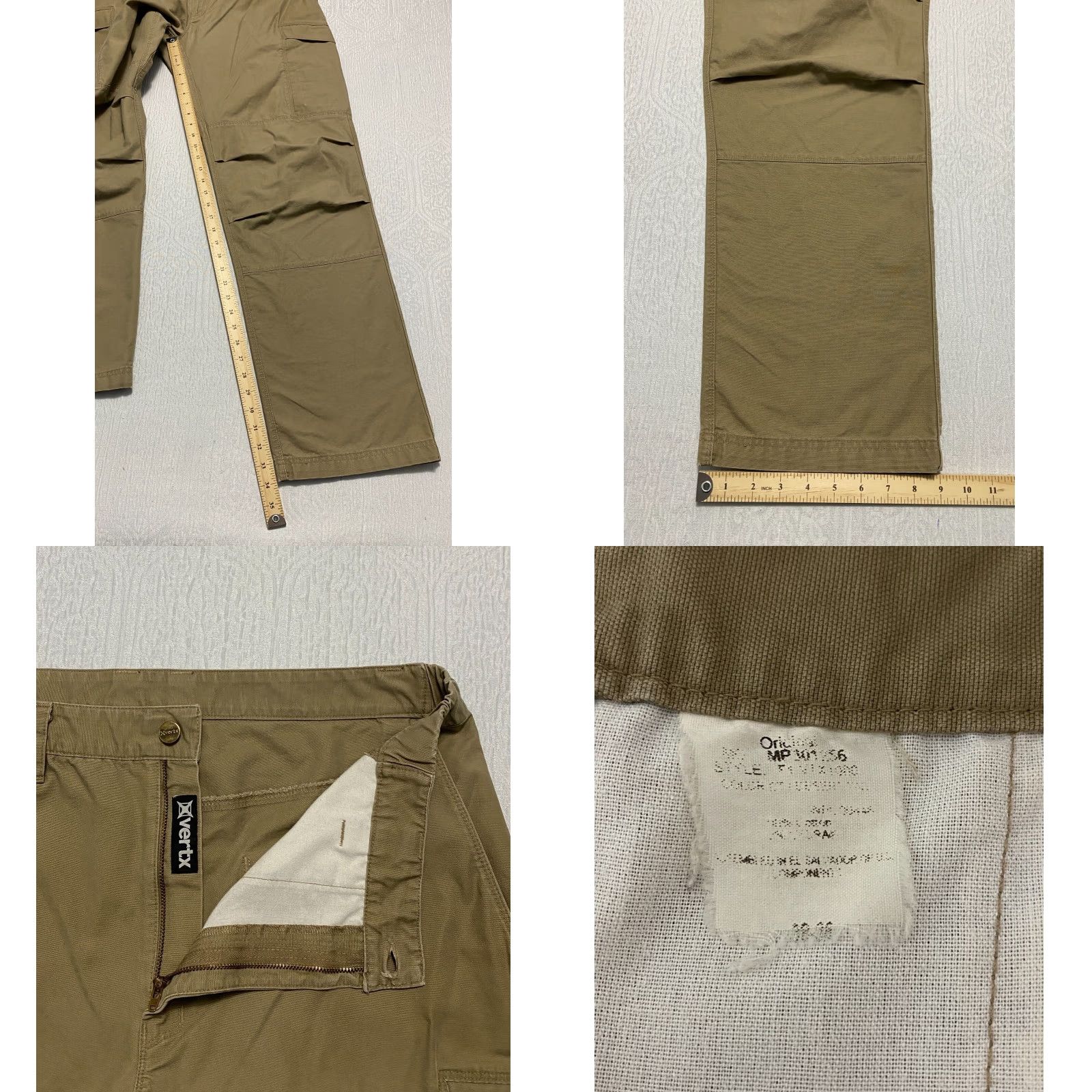 Vintage Vertx Cargo Pants Men's Size 36×34 Beige Relaxed Fit Elastic Waist Side Cargo Pocket Straight Pants Mens Beige 34 36 Verx Size US 34 / EU 50 - 8 Thumbnail