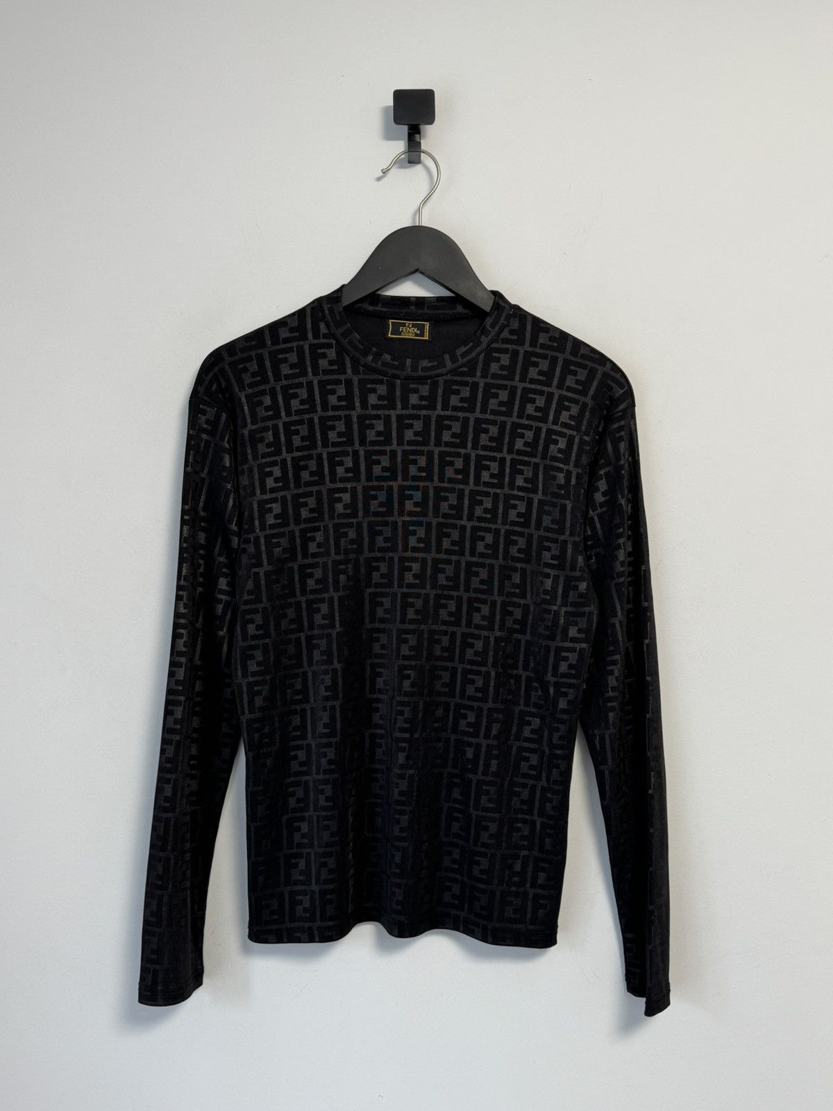 Fendi Fendi Zucca FF Monogram 100% Silk Long Sleeve Top Luxury Size M / US 6-8 / IT 42-44 - 1 Thumbnail