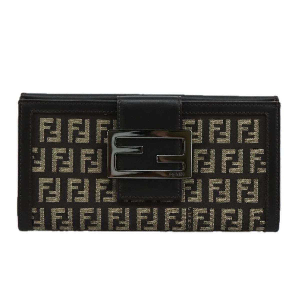 Fendi Zucchino Brown Canvas Wallet (Pre-Owned) Size ONE SIZE - 1 Thumbnail