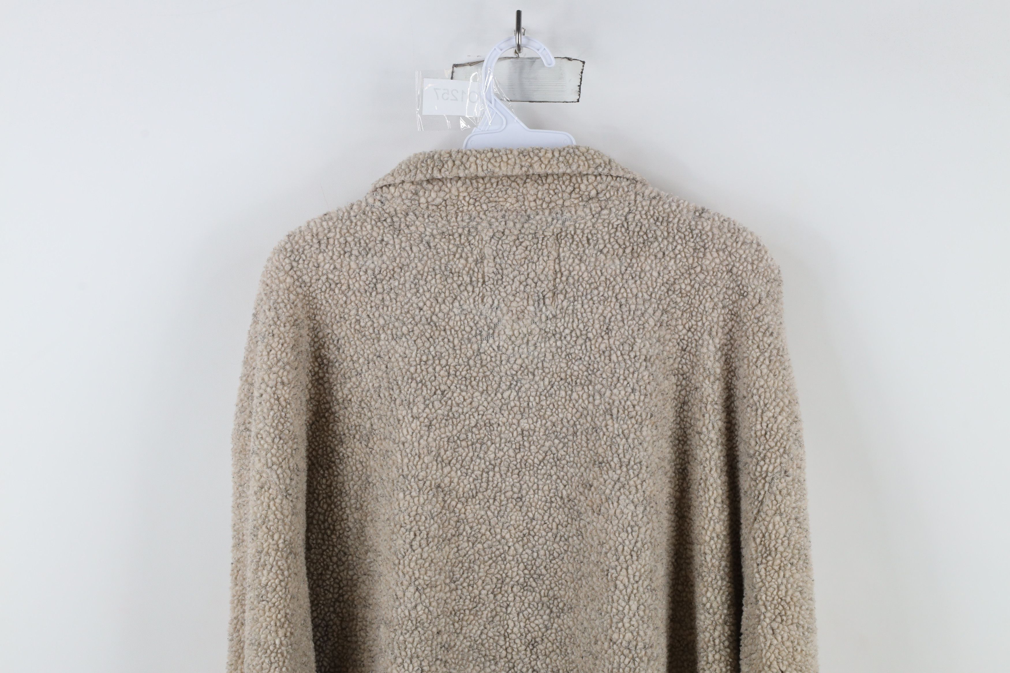 Vintage Vintage 90s Streetwear Pile Fleece Half Zip Sweater Beige Size US XL / EU 56 / 4 - 11 Thumbnail