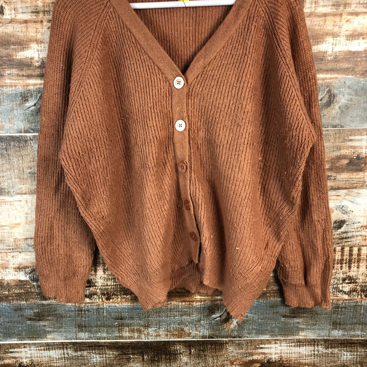 Japanese Brand DL Oeiilet Orange Cardigan Knitwear #C487 Size L / US 10 / IT 46 - 3 Thumbnail