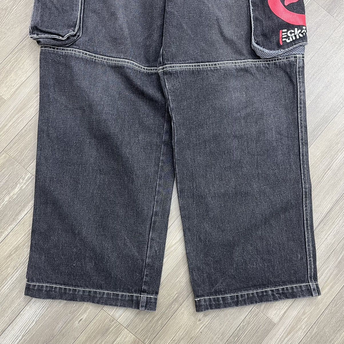 Ecko Unltd. × JNCO × Vintage Y2K Vintage Ecko Unltd Baggy Cargo Jeans Size US 33 - 14 Thumbnail