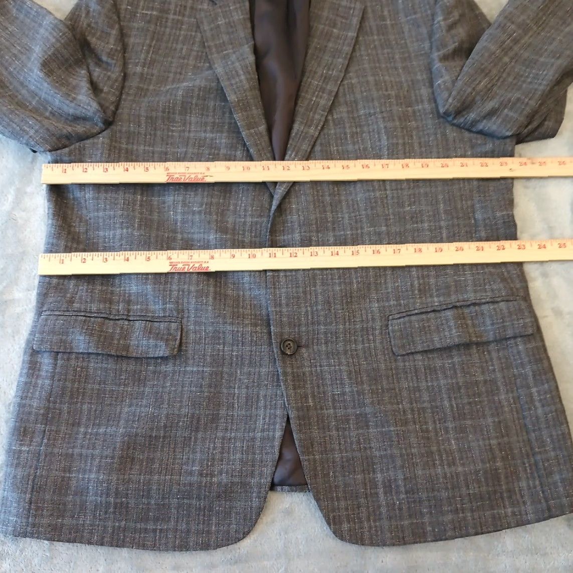 Ralph Lauren Lauren Ralph Lauren Blazer Mens 46 Brown Plaid Wool Blend Two Button Single Vent Size 46R - 5 Thumbnail